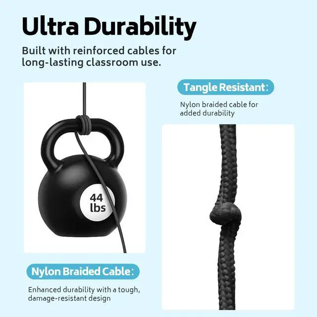 Alt view image 6 of 7 - Headphones Wired 12-Pack Bulk for School Kids Students, Multicolor | K-12 Classroom Use, Adjustable, Foldable, Over-Ear Headsets with Microphone HD Stereo Sound 3.5mm Jack for Chromebook