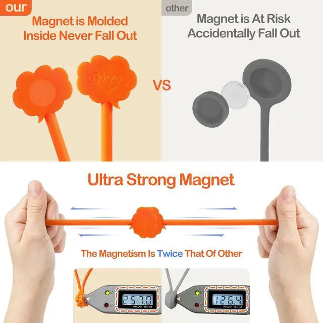 Alt view image 6 of 7 - Magnetic Cable Ties 24 Pack, Cute Cloud 7.2" Silicone 8 Colors | Strong Magnet Hold / Embedded Safe Magnet / Easy Slide Open / Soft Flex Silicone / Multi Use / Smiling Cloud / Fridge Magnet