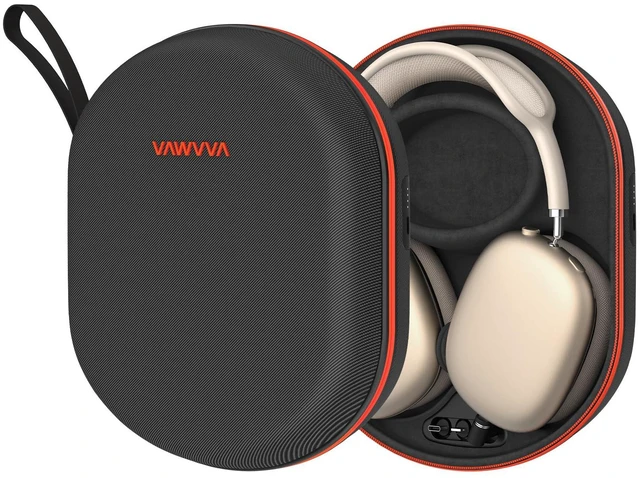 Main image of Charging Case for AirPods Max 1 & 2 - Travel Headphone Charger with Magnetic Connectors, Auto Sleep Mode, 5000mAh Battery (Black)