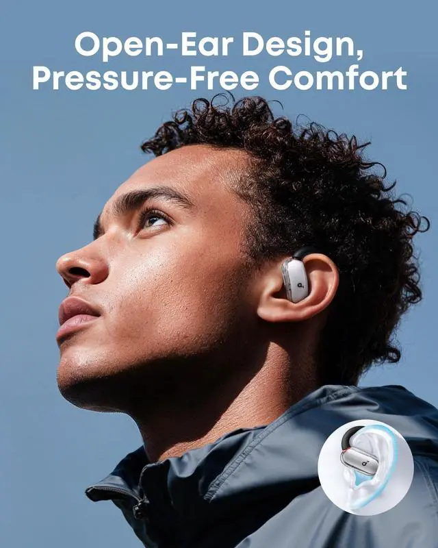 Alt view image 2 of 7 - V40i by Anker Open Ear Earbuds, Open Ear Headphones True Wireless | Lidless Case, 4 Adjustable Positions for Every Ear Size, AI Clear Calls, Richer Bass, IP55, 21H Playtime, Bluetooth 5.4