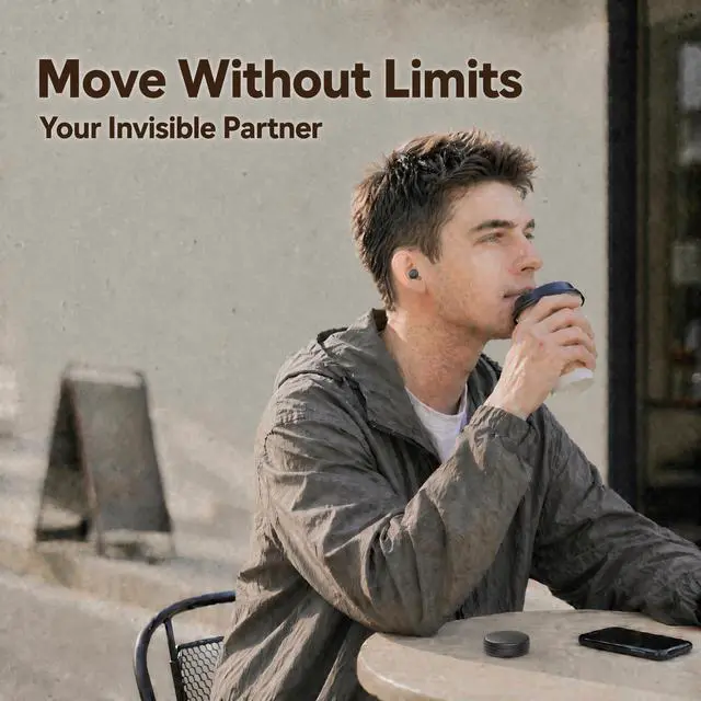 Alt view image 3 of 7 - Mini Invisible Bluetooth Earbuds - Ergonomic Wireless Earbuds with Premium Sound Quality and One-Step Auto Pairing