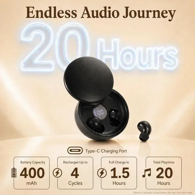 Alt view image 5 of 7 - Mini Invisible Bluetooth Earbuds - Ergonomic Wireless Earbuds with Premium Sound Quality and One-Step Auto Pairing