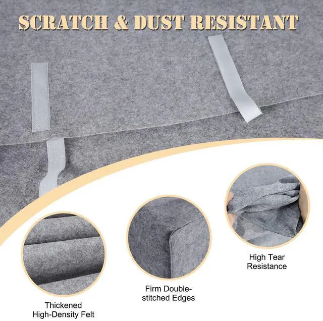 Alt view image 3 of 7 - TV Moving Dust Cover 65 Inch, Anti-Scratch Felt for 60"-65" Flat Screen TV | 58.5"L × 35"H Television Protection, Bottom Strap Fastening, Dustproof, for Home Renovation, Pet Scratch Or Other Furniture
