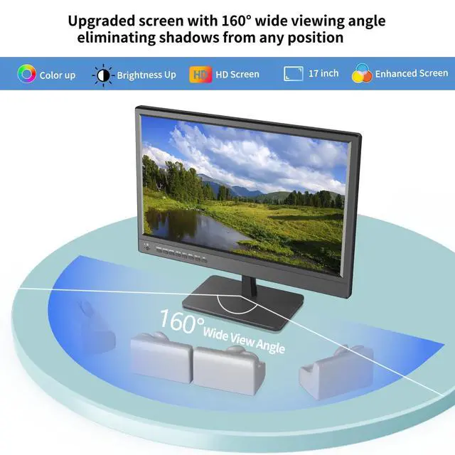 Alt view image 2 of 7 - 17inch TV,Small Flat Screen TV with ATSC Digital Tuner-HDMI &USB Port in-Dual Power-12 Volt Charger Cable and AC Power Suitable-for Caravan,Kitchen,Bedroom