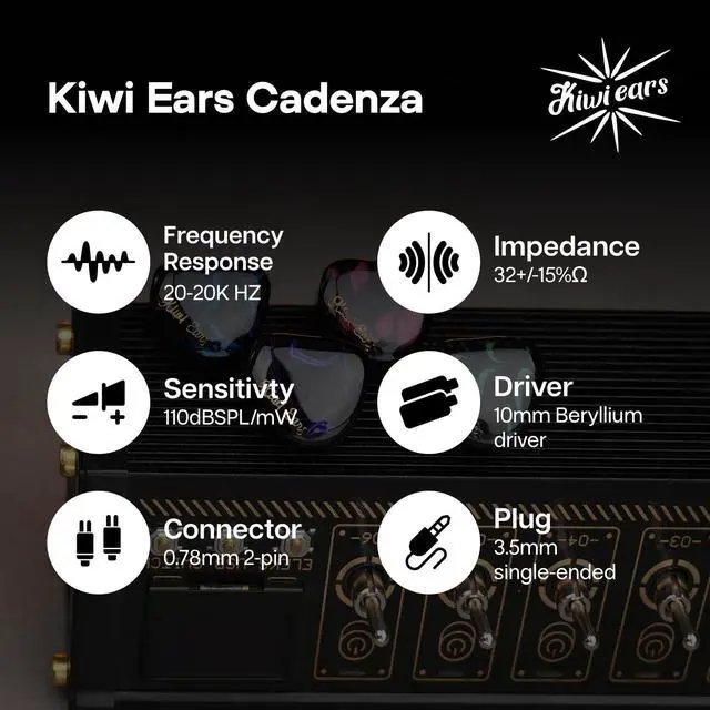 Alt view image 3 of 7 - Kiwi Ears Cadenza 10mm Beryllium Dynamic Driver IEM 3D Printed with Detachable Interchangeable Plug 0.78 2pin 3.5mm IEM Cable for Musician Audiophile (Purple)