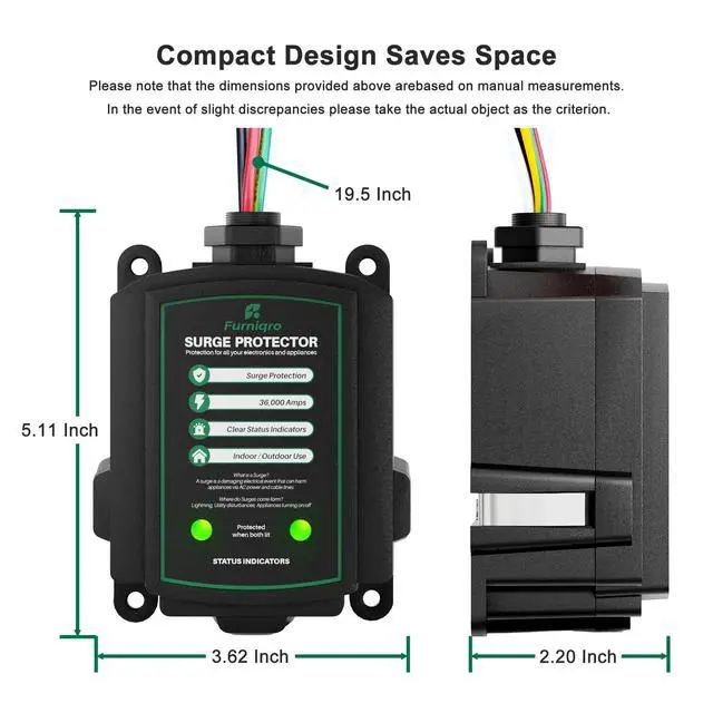 Alt view image 3 of 7 - FHSPD36S Whole House Surge Protector for 36,000 Amps, Ultimate Surge Protection, Whole Home Surge Protector, Indoor/Outdoor Use, 120/240V