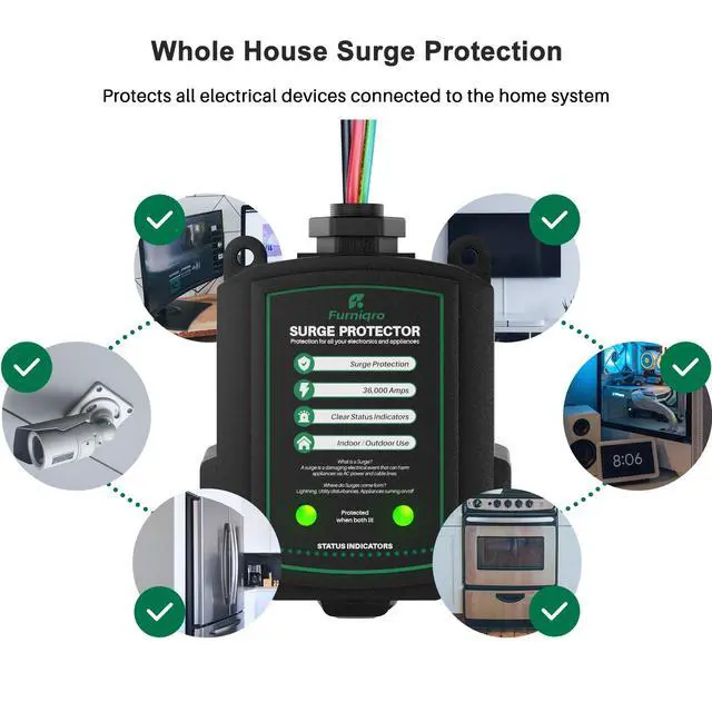Alt view image 6 of 7 - FHSPD36S Whole House Surge Protector for 36,000 Amps, Ultimate Surge Protection, Whole Home Surge Protector, Indoor/Outdoor Use, 120/240V