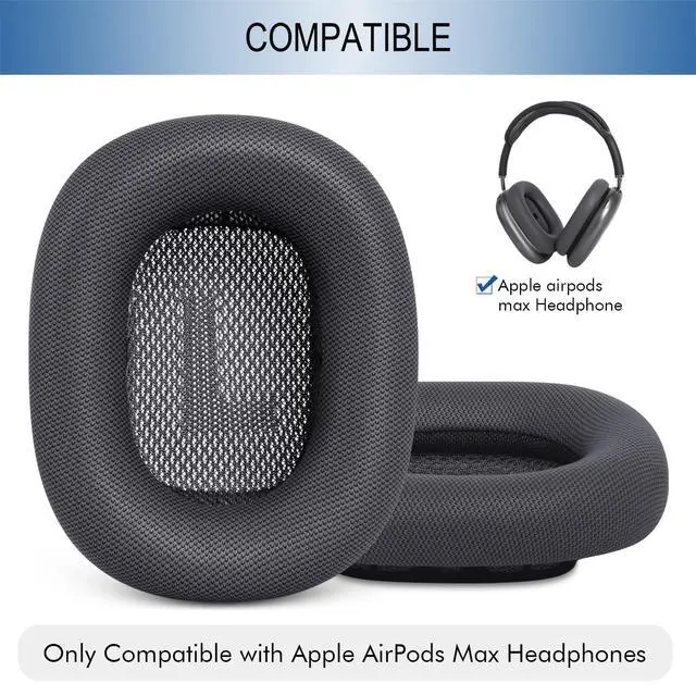 Alt view image 2 of 7 - Upgraded Ear Cushions Replacement Earpads for AirPods Max 1 & 2 Headphones, Protein Leather Ear Pads Ear Covers Cups with Memory Foam and Magnet for AirPods Max 1 & 2 (Space Gray)
