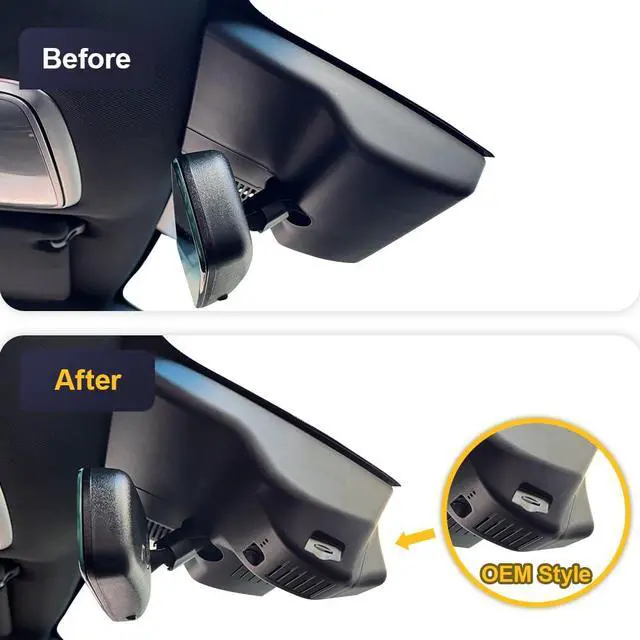 Alt view image 3 of 7 - Front 4K+Rear 1080P Dash Cam Adapts for Genesis GV70 2022-2026 (Part No#AR100), OEM Factory Look, Dual HD Video, Built-in WiFi & APP, Loop Recording, G-Sensor, Easy to Set, 128GB Card
