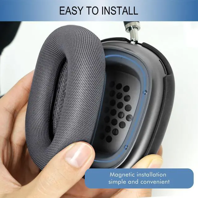 Alt view image 3 of 7 - Upgraded Ear Cushions Replacement Earpads for AirPods Max 1 & 2 Headphones, Protein Leather Ear Pads Ear Covers Cups with Memory Foam and Magnet for AirPods Max 1 & 2 (Space Gray)