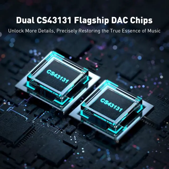 Alt view image 3 of 7 - DS2 USB C to AUX Headphone Amp DAC Dongle 3.5mm Jack Audio Portable Amplifier Dual Output DSD256 4.4mm Balanced High Resolution CS43131 for iPhone 15 Pro Max Plus iPad Android Phone