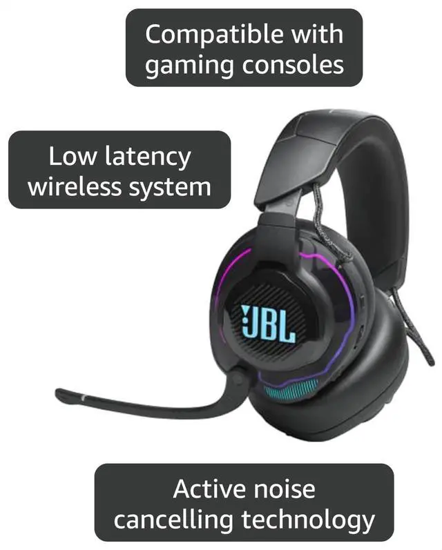 Alt view image 3 of 7 - Quantum 810 Wireless - Wireless over-ear performance gaming headset with Active Noise Cancelling and Bluetooth, up to 43 hours of battery life, Hi-Res 50mm drivers (Black)