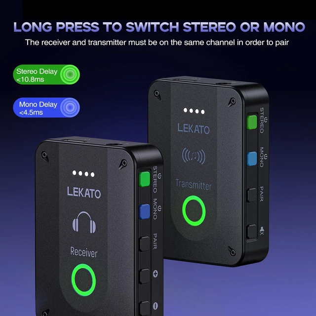 Alt view image 3 of 7 - Wireless in Ear Monitor System MS-02, Upgraded 2.4G Stereo IEM System Low Latency with Transmitter Beltpack Receiver Auto-Pairing,One to More, in-Ear Monitoring for Church,Band,Singer,Stage