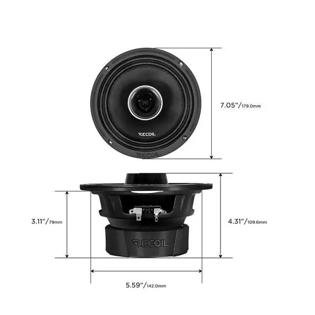 Alt view image 5 of 6 - MX65 6.5-Inch 2-Way Pro Audio Midrange Coaxial Speaker | with Built-in Bullet Tweeters 560 Watts Max Pair 4-Ohm Water Resistant Grills Included