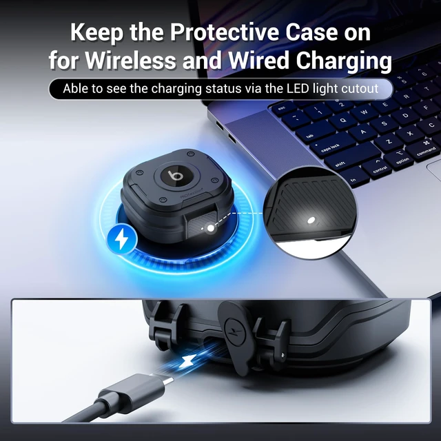 Alt view image 5 of 7 - for Beats Powerbeats Pro 2 Case Cover with Lock, Heavy Duty Full Coverage Hard Shell Protector, Secure Locking Latch, IPX5 Water-resistant, Jet Black (Not for the Powerbeats Pro 1)