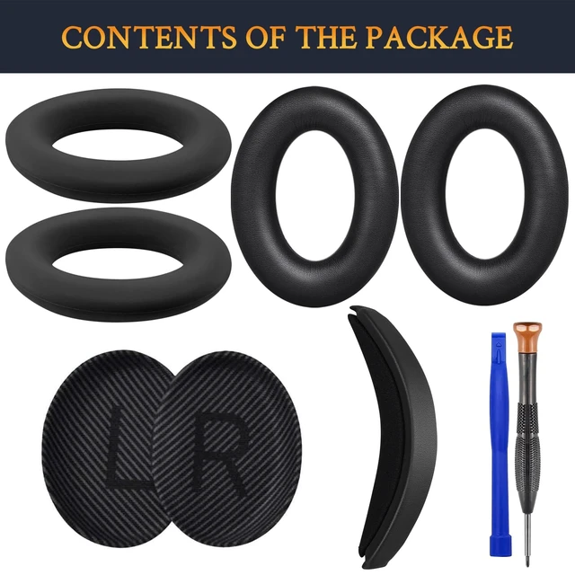Alt view image 3 of 7 - Replacement Kit for Bose QC35/QC35 ii - Black Ear Pads Cushions+Headband+Silicone Sweat Cover for (QuietComfort35 & Quiet Comfort35 ii) Headphones