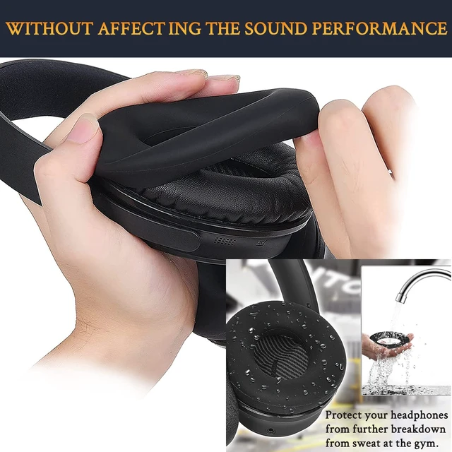 Alt view image 5 of 7 - Replacement Kit for Bose QC35/QC35 ii - Black Ear Pads Cushions+Headband+Silicone Sweat Cover for (QuietComfort35 & Quiet Comfort35 ii) Headphones