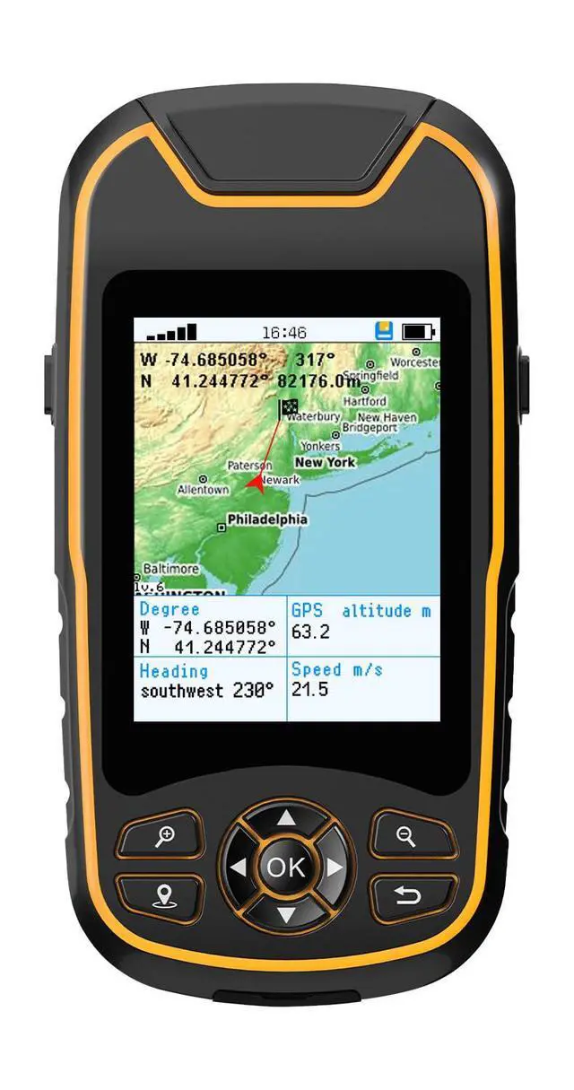 Main image of Handheld GPS for Hiking, Rugged and Waterproof Handheld GPS Navigator, 3.2" Sunlight Readable Screen, Compact Satellite Handheld GPS with USA Topo Map, Multi-GNSS Support, Extra Battery Life