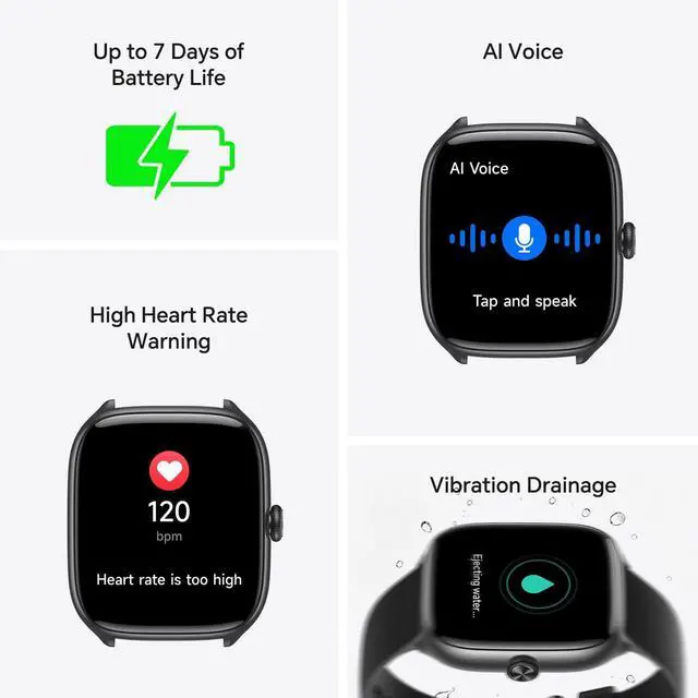 Alt view image 7 of 7 - Smart Watch for Women Men, 1.75" AMOLED, Compatible iPhone & Android | Fitness Tracker with 3 Bands, 3ATM Waterproof, Answer & Make Calls, 24/7 Heart Rate/SpO2/Sleep Monitor, Smartwatch Gifts