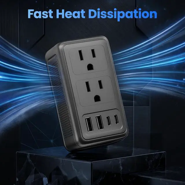 Alt view image 6 of 6 - 2000W Voltage Converter US to Europe, with 2 USB A and 2 USB C Ports | 220V to 110V Converter for European Travel for Hair Dryer, Travel Adapter Converter Combo