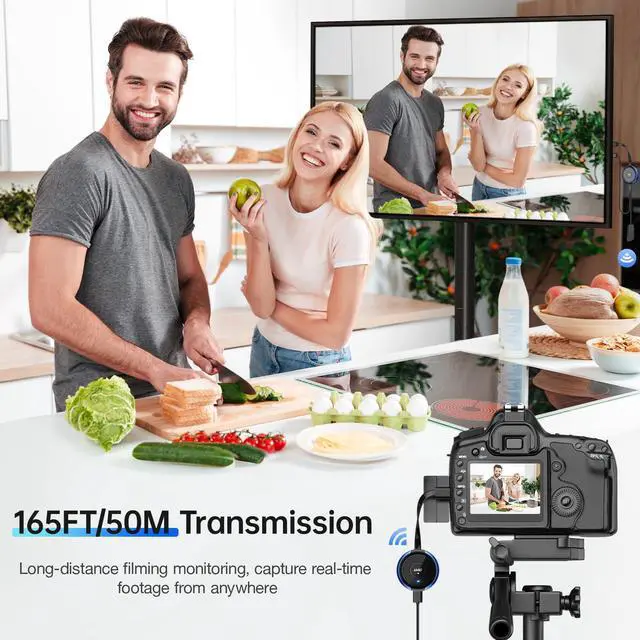 Alt view image 6 of 7 - USB C Wireless Transmitter and HDMI Receiver 4K, 2.4/5G HDMI Wireless Extender 165FT/50M, Cast Video and Audio from Laptop, MacBook, Surface, i-Pad, i-Phone 15/16 to Monitor, Projector, HDTV