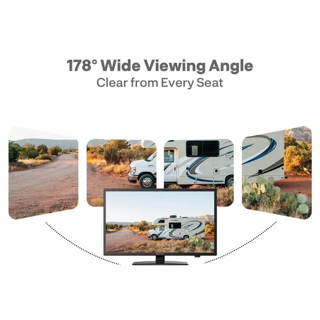 Alt view image 4 of 7 - 19-Inch RV TV, 12 Volt Smart TV with Google OS, 178° Wide Viewing, HDMI/USB Ports, AC/DC Power, Voltage Protection for Camper, Motorhome and RV Use
