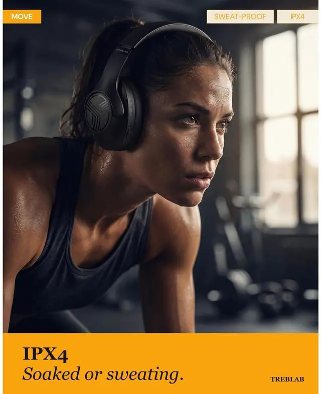 Alt view image 6 of 7 - Z2 Wireless Over Ear Headphones Bluetooth, Hybrid ANC, 58H | IPX4 Sweatproof, Foldable with Case, Multipoint BT 5.3, Gaming Mode 65ms, 40mm Driver, 2-3H Charge Time