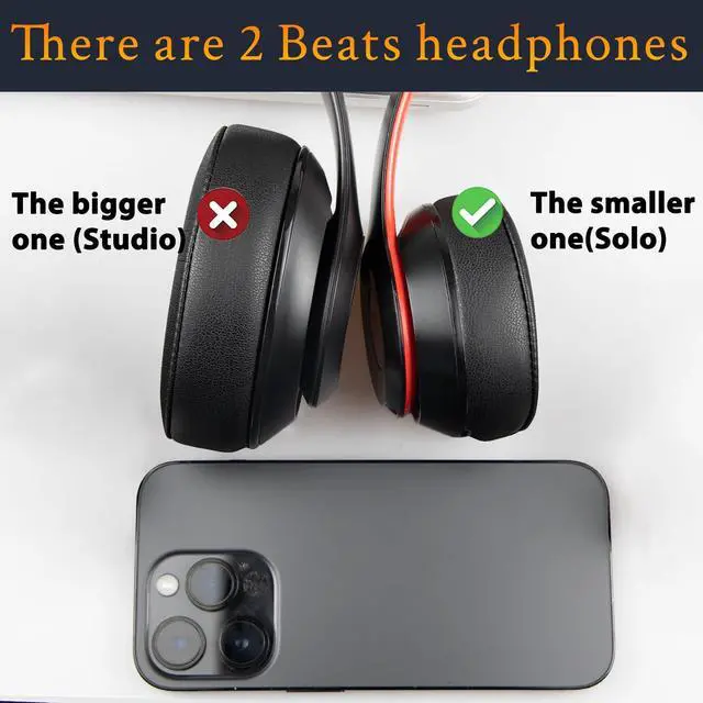 Alt view image 3 of 5 - Lambskin Earpads Cushions Replacement for Beats Solo 2 & Solo 3 Wireless On-Ear Headphones, Solo2 Solo3 Ear Pads with High-Density Foam, Added Thickness - White