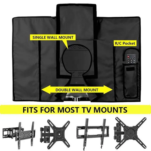 Alt view image 3 of 5 - Outdoor Waterproof TV Cover for 50-55 inch Flat Screen TV, 600D Heavy Duty Screen Protector, Size 47.5''W x 30''H x 5.5''D (50-55 inches)