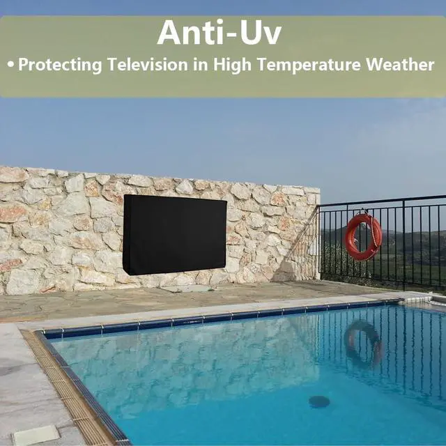 Alt view image 4 of 5 - Outdoor Waterproof TV Cover for 50-55 inch Flat Screen TV, 600D Heavy Duty Screen Protector, Size 47.5''W x 30''H x 5.5''D (50-55 inches)