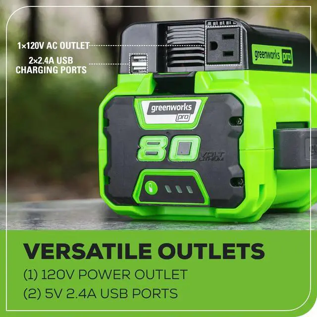 Alt view image 6 of 7 - Pro 80V (300 Watt) Power Inverter, 120V AC, for Charging Small Electronics, Smart Phones, Tablets, Small Televisions, Tool-Only, IV80A00