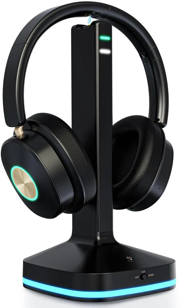 Main image of Wireless Headphones for TV Watching, TV Headphones Wireless for Seniors with Low Latency, V5.4 Over Ear Headphones with Digital Optical RCA AUX 3.5 MM Transmitter Charging Dock, for Elderly Seniors