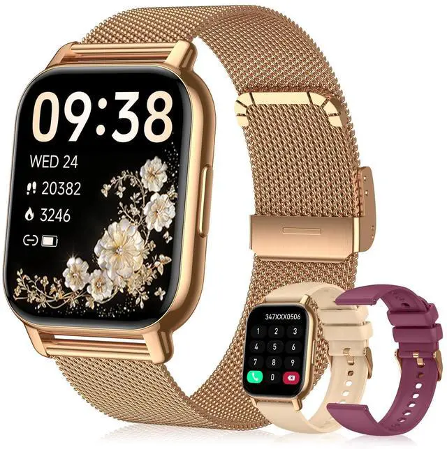 Main image of Smart Watch for Women (3 Bands), Fitness Tracker with Bluetooth Calls | IPX8 Waterproof Smartwatch for Android iPhone, 112+ Sport Modes, Heart Rate/Sleep/SpO2 Monitor