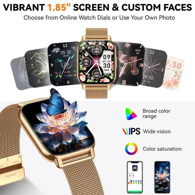 Alt view image 6 of 7 - Smart Watch for Women (3 Bands), Fitness Tracker with Bluetooth Calls | IPX8 Waterproof Smartwatch for Android iPhone, 112+ Sport Modes, Heart Rate/Sleep/SpO2 Monitor