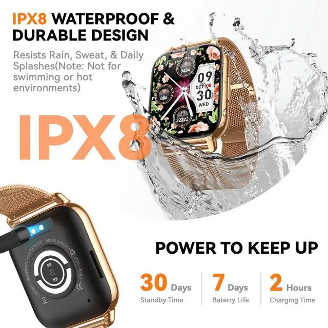 Alt view image 7 of 7 - Smart Watch for Women (3 Bands), Fitness Tracker with Bluetooth Calls | IPX8 Waterproof Smartwatch for Android iPhone, 112+ Sport Modes, Heart Rate/Sleep/SpO2 Monitor
