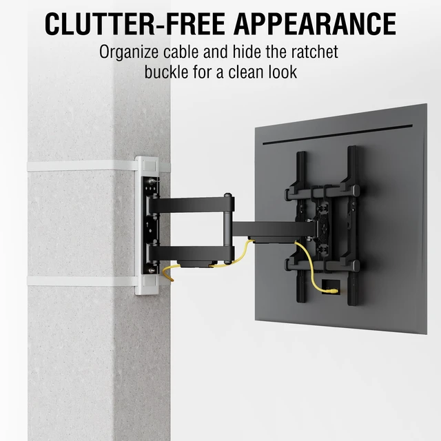 Alt view image 7 of 7 - 32"70" TVs Indoor Full Motion TV Mount Fits Large Pillars & Poles 8" & Up, No Drill Gazebo & Pergola TV Mount, VESA 400x400, Holds 80 lbs
