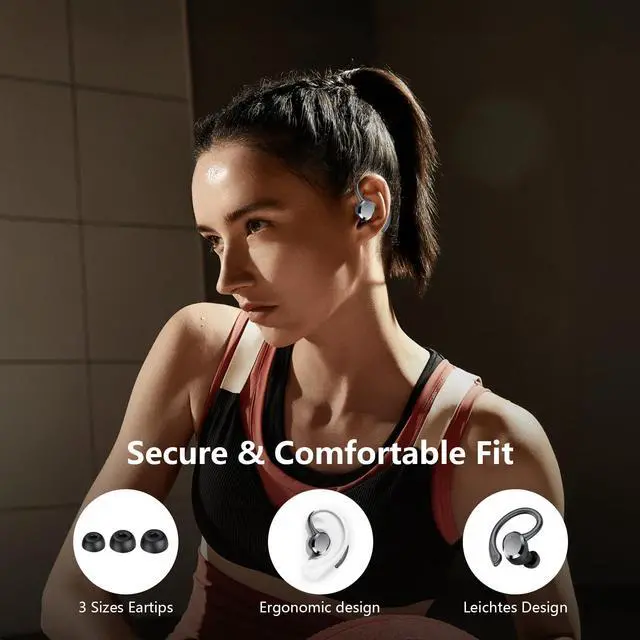 Alt view image 7 of 7 - Wireless Earbuds for iPhone, 2026 New Bluetooth 5.4 Sports Over Ear Earbuds, 68Hrs Playtime LED Display, IPX7 Waterproof Ear Buds, ENC Noise Cancelling Mic for Running/Workout