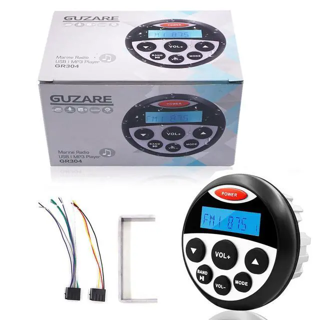 Alt view image 7 of 7 - Boat Marine Stereo Receiver Bluetooth - 45 x 4 Watts Audio AM FM Gauge Waterproof Radio Tuner Streaming for Boats Golf Cart ATV UTV and Spa Hot Tubs GR304