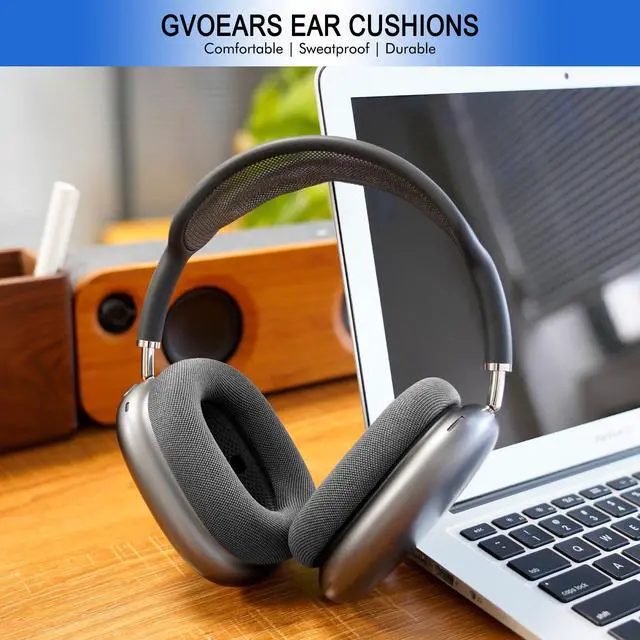 Alt view image 6 of 7 - Mesh Ear Cushions for Apple AirPods Max - Upgraded Ear Cup Covers for Airpods Max Headphones - Original Silicone Design Strong Magnet (Gray)