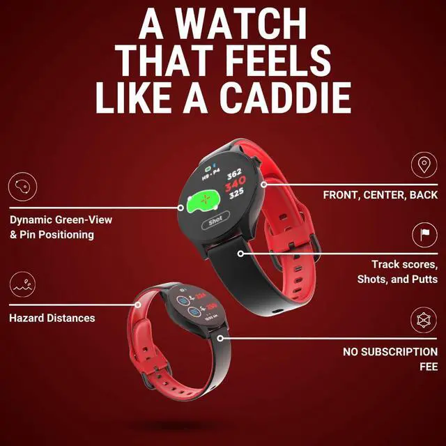 Alt view image 2 of 7 - Watch+ Golf GPS Watch LCD Touchscreen, Embedded GPS, 42,000+ Courses, Dynamic Pin Positioning, Performance Tracking Gir Fairways Putts, FCB Hazard Distances, Shot Tracker, Green View, IPX7 Waterproof
