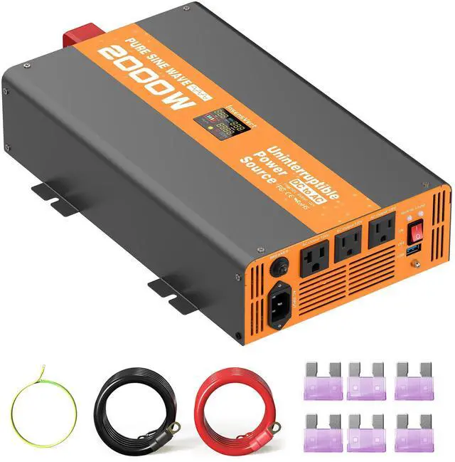 Main image of 2000W Sump Pump Battery Backup, Uninterruptible Power Source with Pure Sine Wave Inverter & LCD, 10ms Auto Switch & Fast Charging for Power Outage Protection