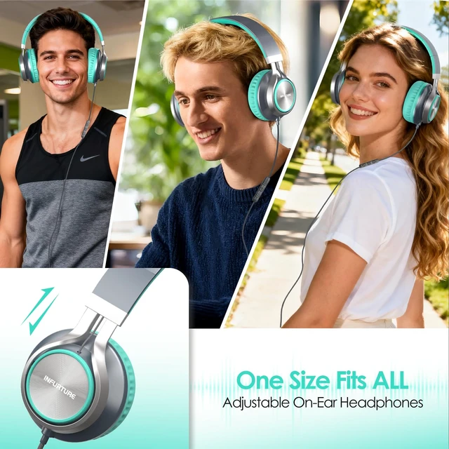 Alt view image 7 of 7 - USB C Headphone for School & Adults Over-Ear Headphone with Mic Type-C Headphone, Adjustable Headband, Lightweight, Tangle-Free Cable. Ideal for iPhone 17/16/15/iPad/Students/Travellers