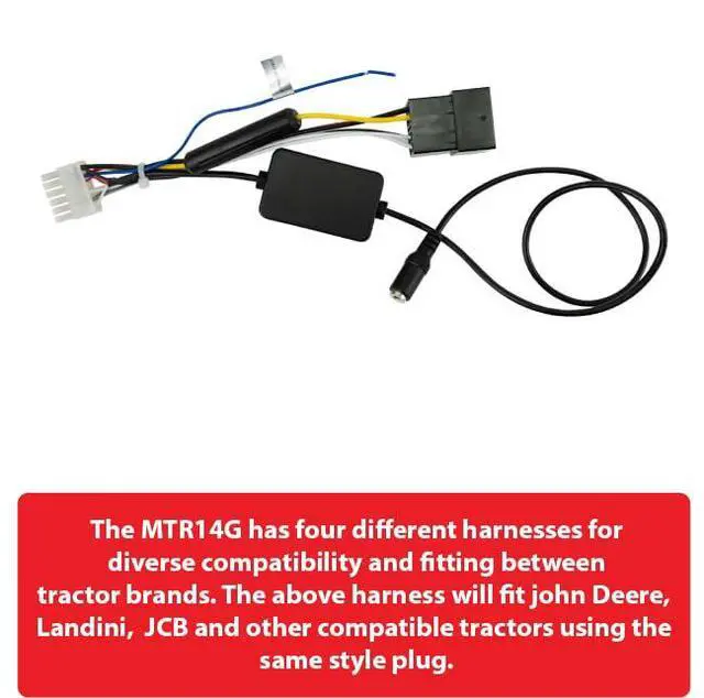 Alt view image 4 of 7 - TRJDR14G Tractor Radio for John Deere Bluetooth | Plug-n-play harness with headphone jack, also fits McCormick, JCB & Case IH, Bluetooth, USB port, weatherproof tractor radio