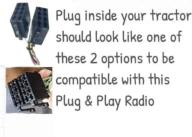 Alt view image 6 of 7 - TRJDR14G Tractor Radio for John Deere Bluetooth | Plug-n-play harness with headphone jack, also fits McCormick, JCB & Case IH, Bluetooth, USB port, weatherproof tractor radio
