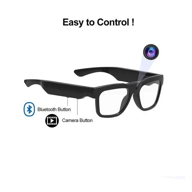 Alt view image 7 of 7 - Smart Glasses with 4K Camera 64GB, Bluetooth Speaker, Blue Light Blocking, Unisex Adult, Square, TR90 Frame, Polarized
