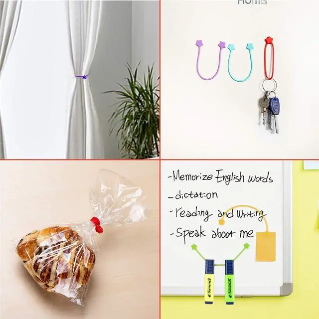 Alt view image 4 of 7 - Reusable Silicone Magnetic Cable Ties, 28 Pack 7.48'' Magnetic Twist Ties for Bundling and Organizing, Holding Stuff, USB Charging Cords, Fridge Magnets, or to Play and Decorate(7 Colors)