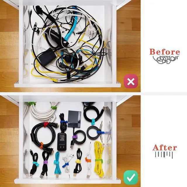 Alt view image 3 of 7 - Reusable Silicone Magnetic Cable Ties, 28 Pack 7.48'' Magnetic Twist Ties for Bundling and Organizing, Holding Stuff, USB Charging Cords, Fridge Magnets, or to Play and Decorate(7 Colors)