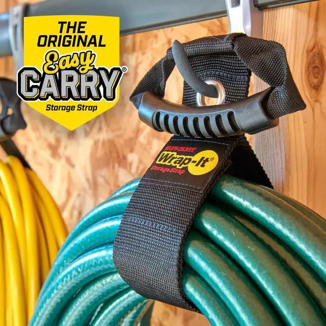 Alt view image 7 of 7 - Easy-Carry Straps - 22" (2-Pack) Black | Extension Cord Holder Organizer with Grommet for Garden Hose Storage Cord Straps