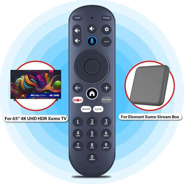 Alt view image 2 of 7 - Replacement for Element Xumo TV Stream Box Voice Remote Control, Compatible with Element 65 4K UHD HDR Xumo TV E500AC65C E500AC43C E500AC55C E500AC50C