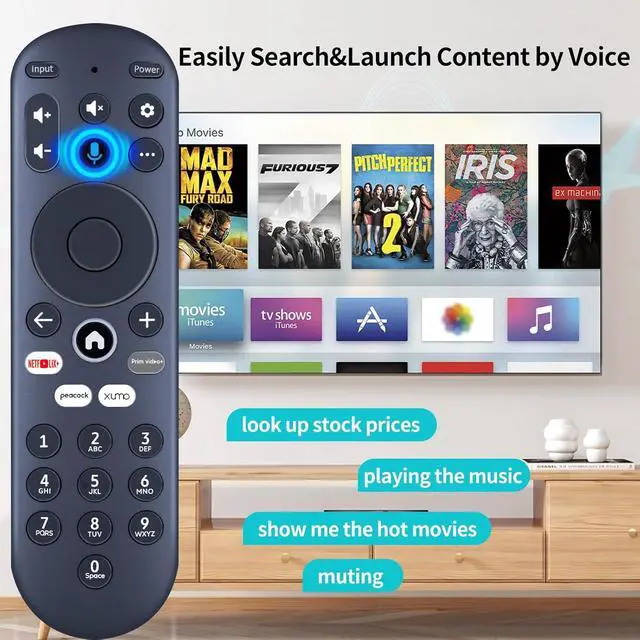 Alt view image 3 of 7 - Replacement for Element Xumo TV Stream Box Voice Remote Control, Compatible with Element 65 4K UHD HDR Xumo TV E500AC65C E500AC43C E500AC55C E500AC50C